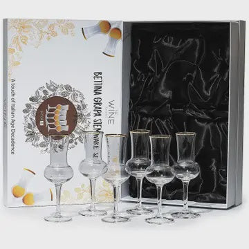 Crystal Grappa Glasses 3oz -Set of 6