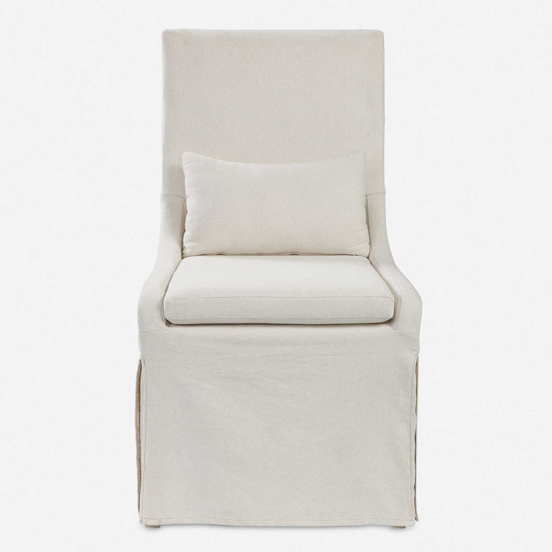 coley armless chair white