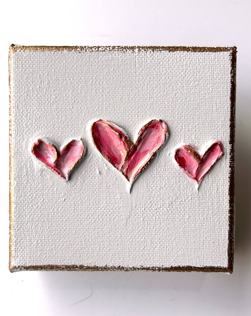 Tiny heart trio canvas | valentine easter grace sacred
