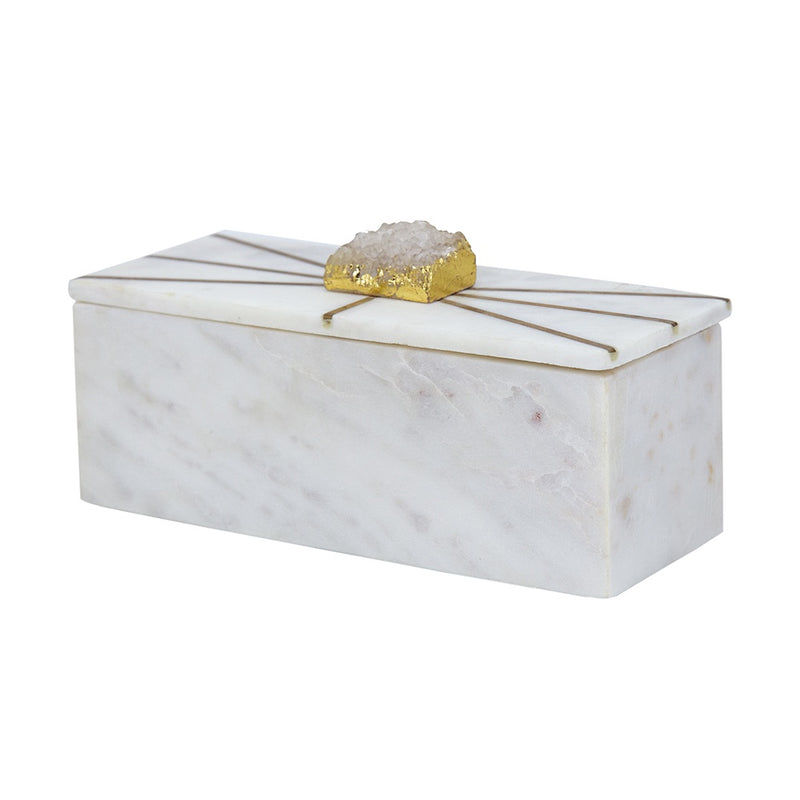 White Marble Box /Geo Lid
