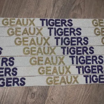 Lsu Geaux Tigers Beaded Purse Strap