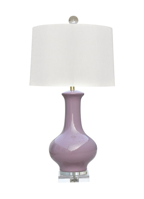 PORCELAIN LAVENDER VASE LAMP