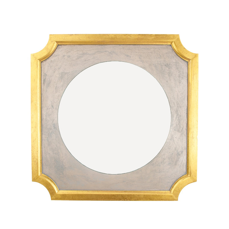 Reverse scalloped mirror/gold