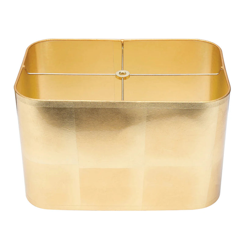14 /9 x 14/9 x 9" Rectangular Gold Foil Hardback Shade With Gold Lining