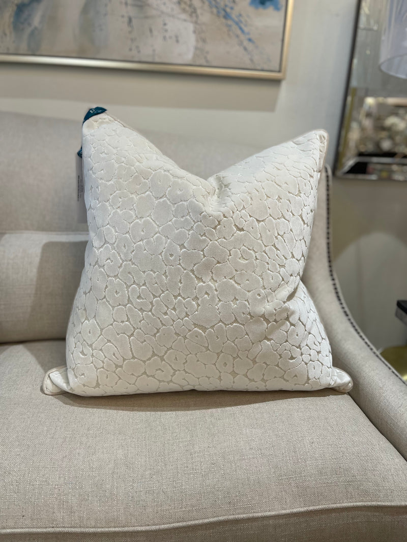 White velvet leopard pillow