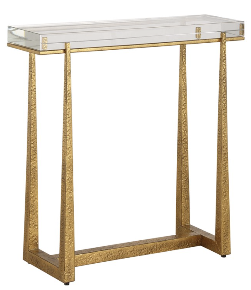 Thick Crystal Top Accent Table