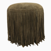 Suede Pouf w/ Fringe