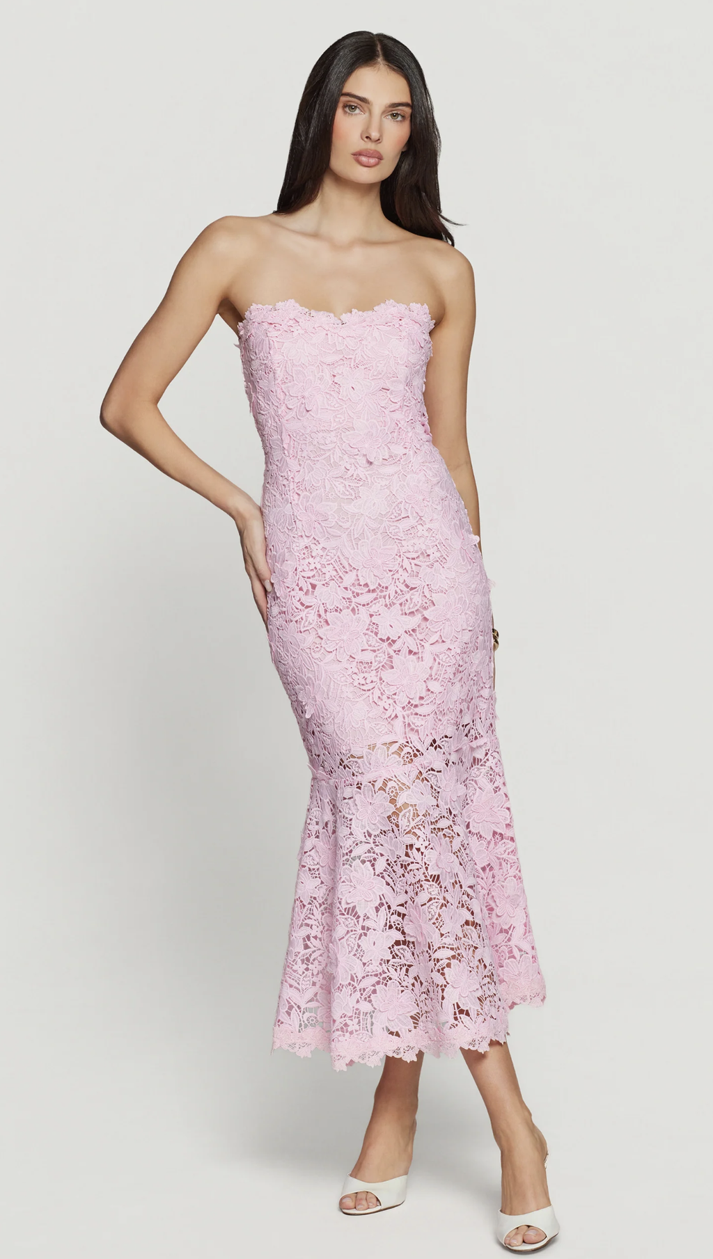 cream lace dress for wedding Midsummer Lace Off-Shoulder Gown