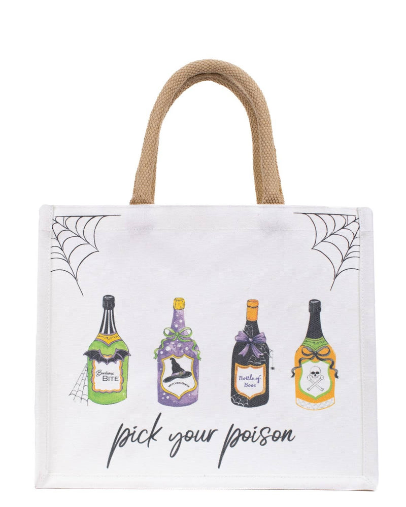 Pick Your Poison Gift Tote   White/Multi   12x10x8