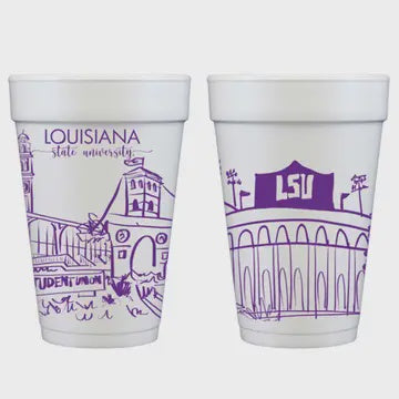 Foam Cup 10 Pack Lsu - Skyline - Baton Rouge