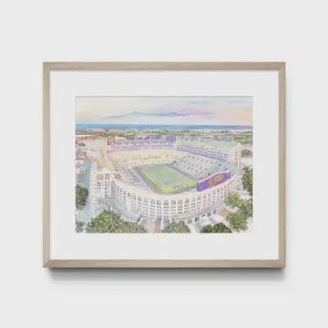 Lsu Tiger Stadium Aerial Art Print
