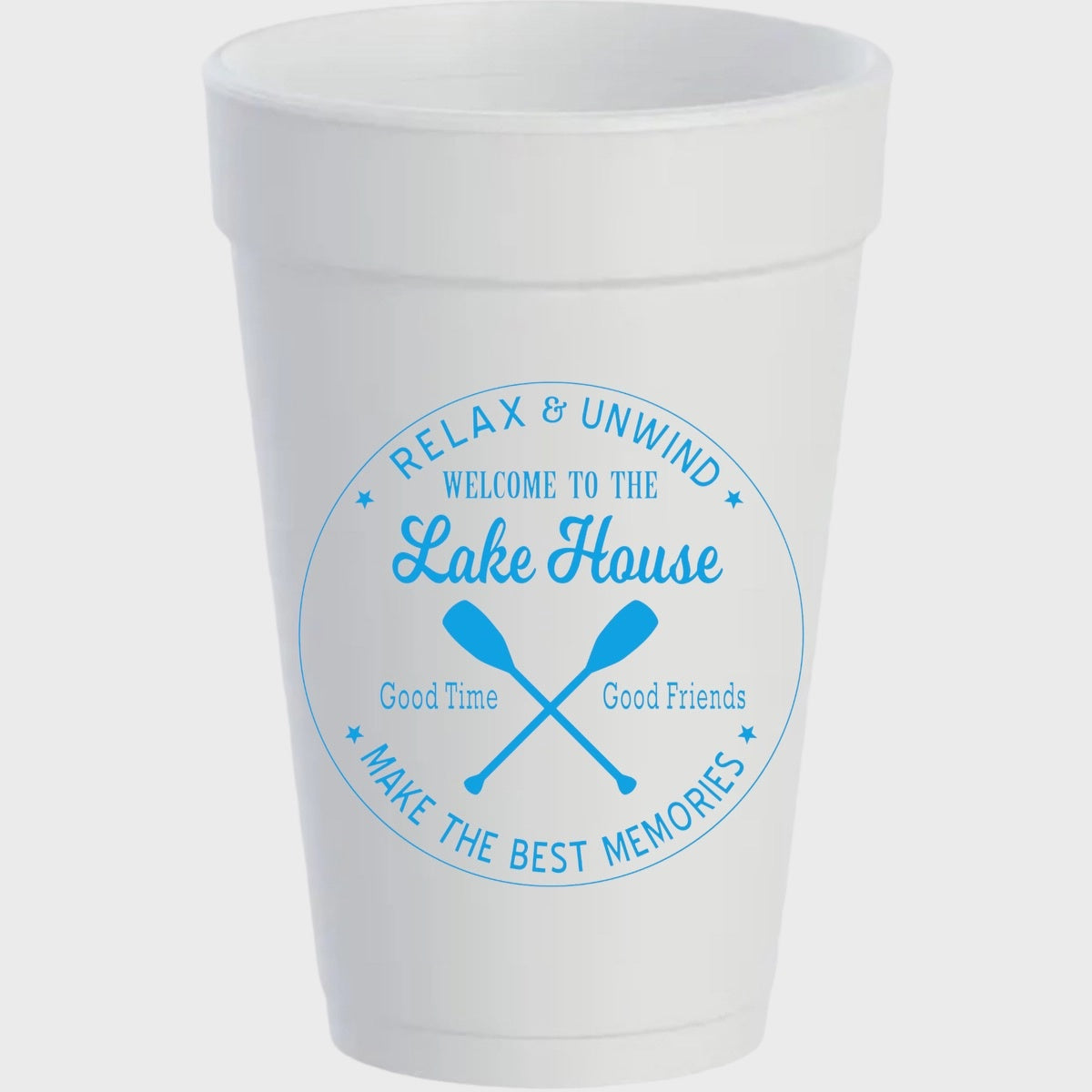  Concession Essentials 16 oz White Foam Cups with Merry