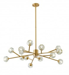 Brass Metal Frame Chandelier / Crystals Shades