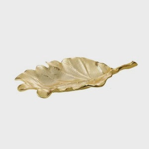10.75”L x 5.5”W Leaf Dish Gold