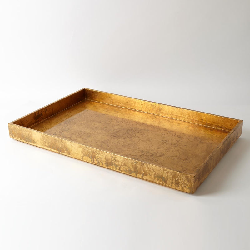 Luxe Gold Leaf Rectangle Tray