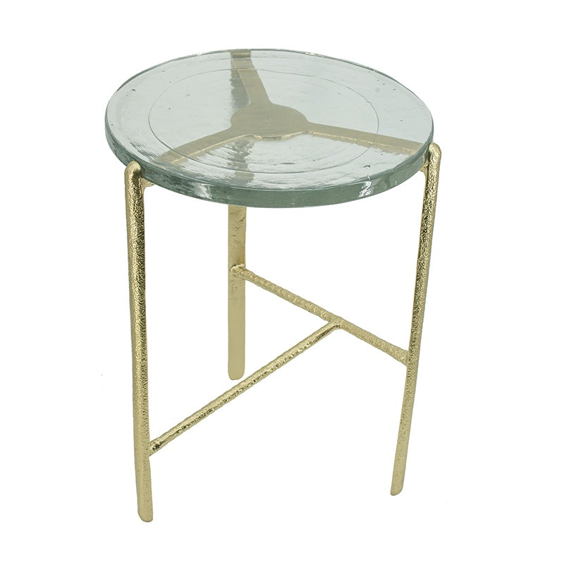 15" Round Glass Top End Table