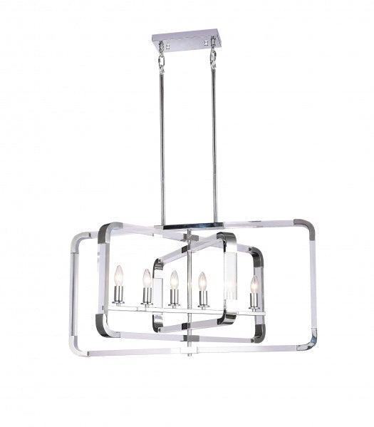 Silver and Acrylic 6lt Chandelier