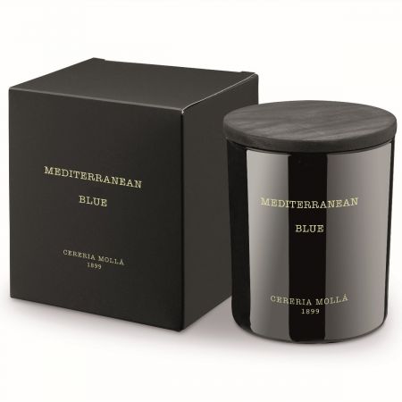 Mediterranean Blue Black Candle