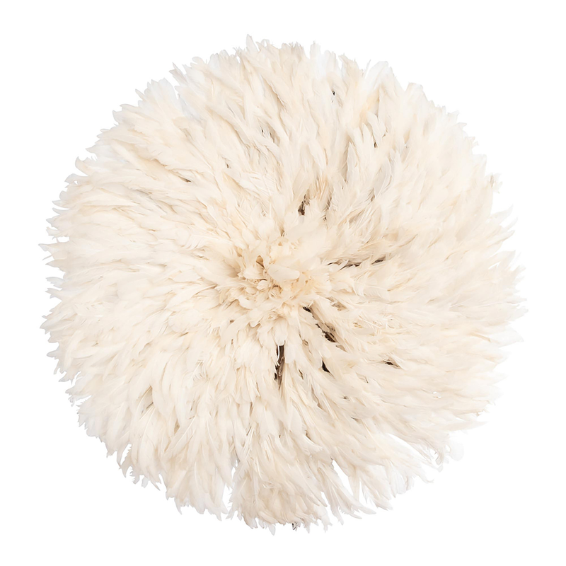 Juju Feather Hat 32"- Cream