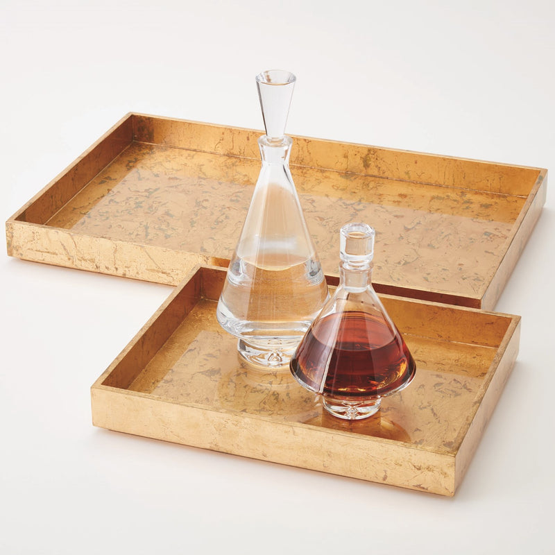 Luxe Gold Leaf Rectangle Tray