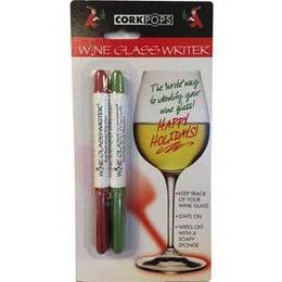 Red and Green Wine Glass Pens