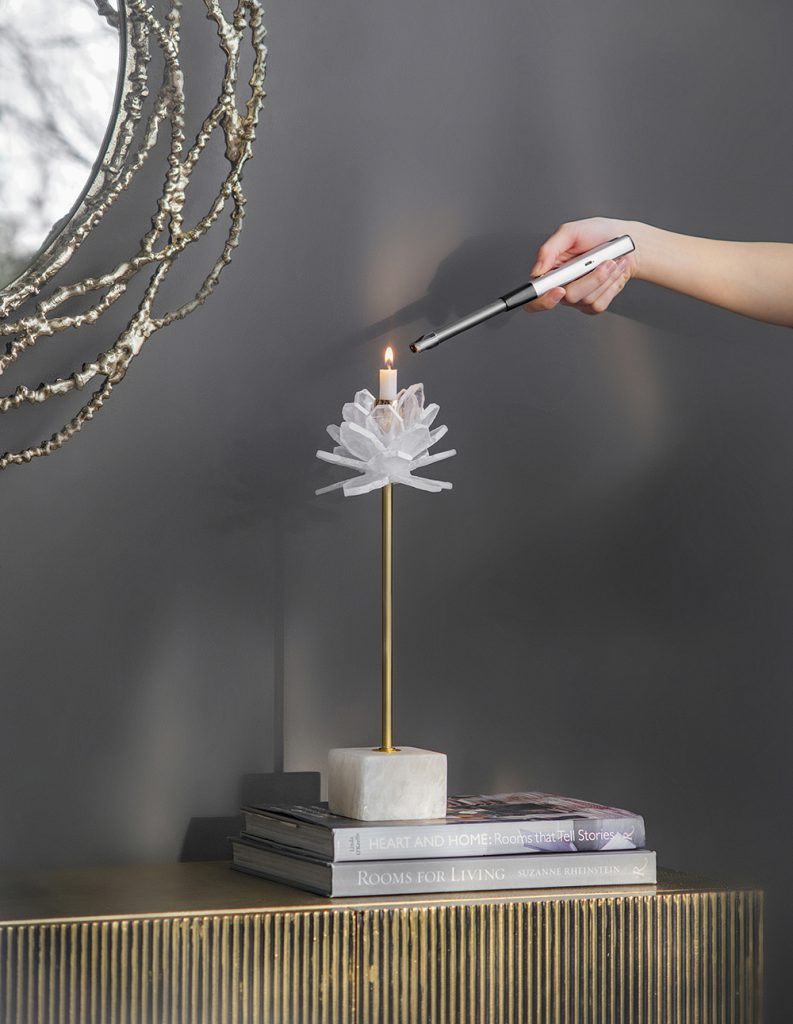 Tall Selenite Candle Holder