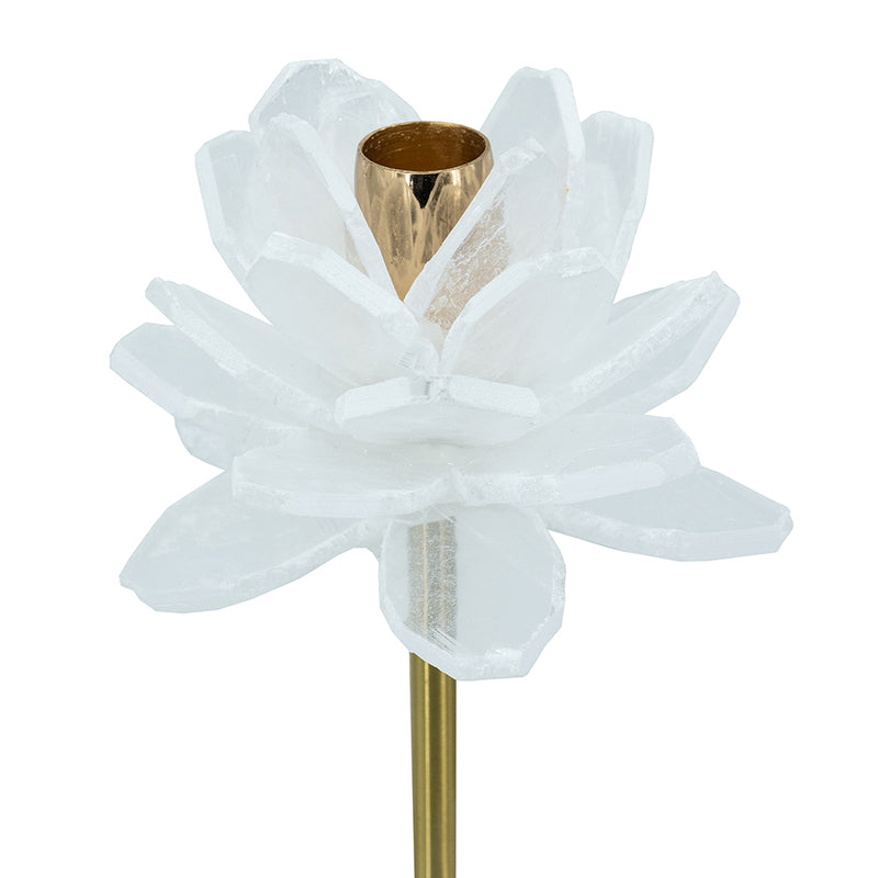 Tall Selenite Candle Holder