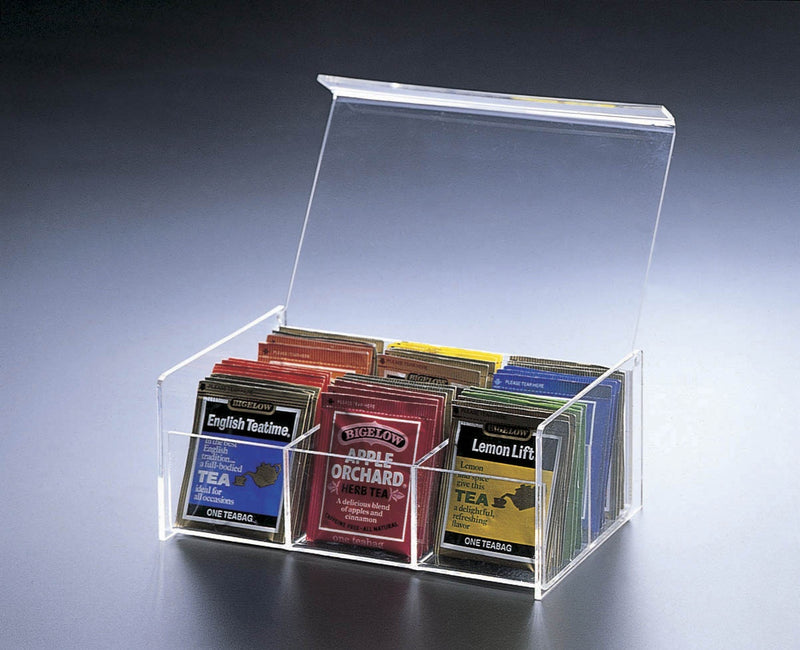 Acrylic 6 compartment Tea Box