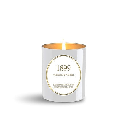 Tobacco & Amber White & Gold 8 oz Premium Candle TESTER