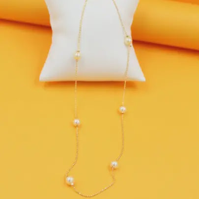 18K Gold Filled White Pearl Beaded