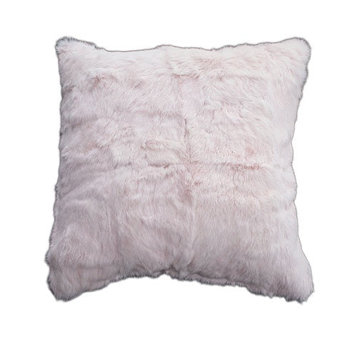 Natural Rabbit Fur Pillow Ivory