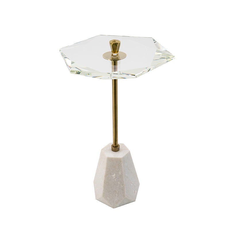 Clear faceted Glass Top Table