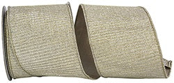 Wired Ribbon Pleated metallic platinum  4 inch 10 yards