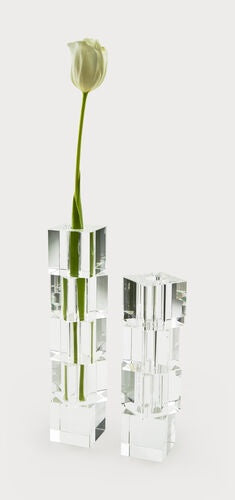 ANGLED BLOCK STACKED CANDLESTICK LG