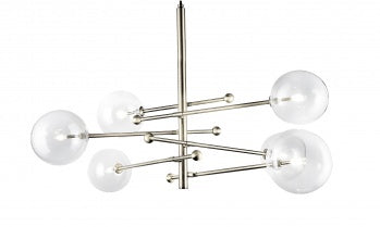 Chrome frame with clear glass globe