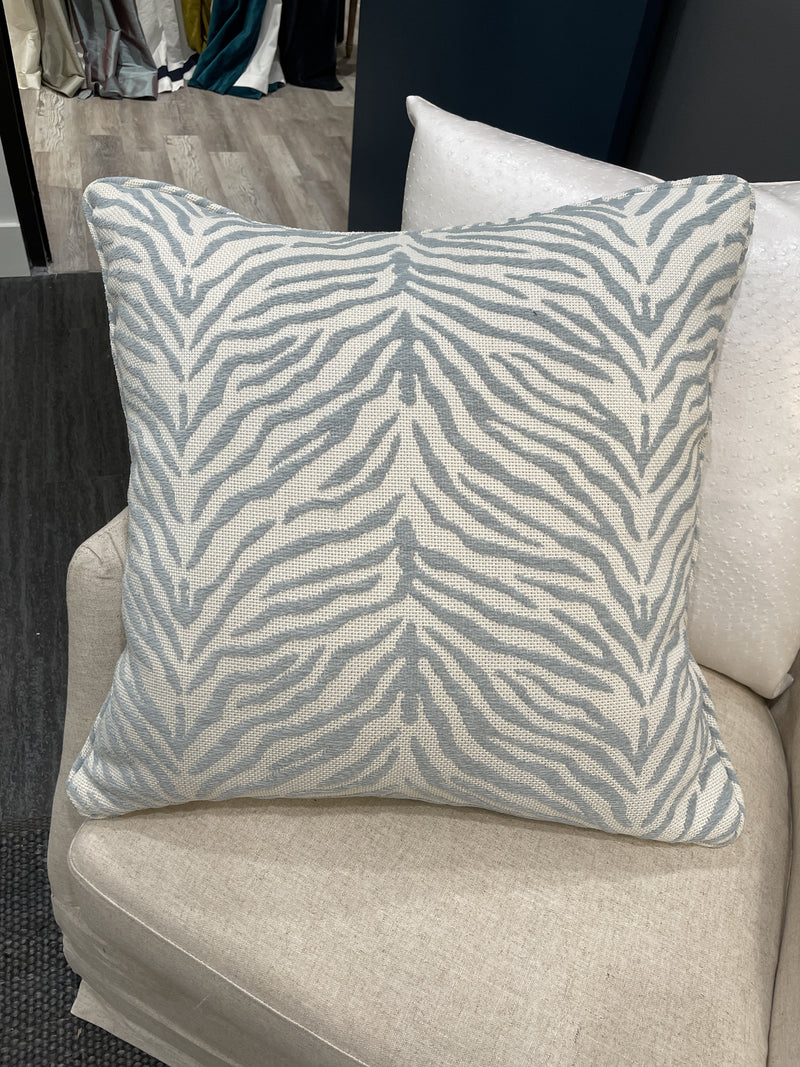 Sky Blue Zebra Print Pillow