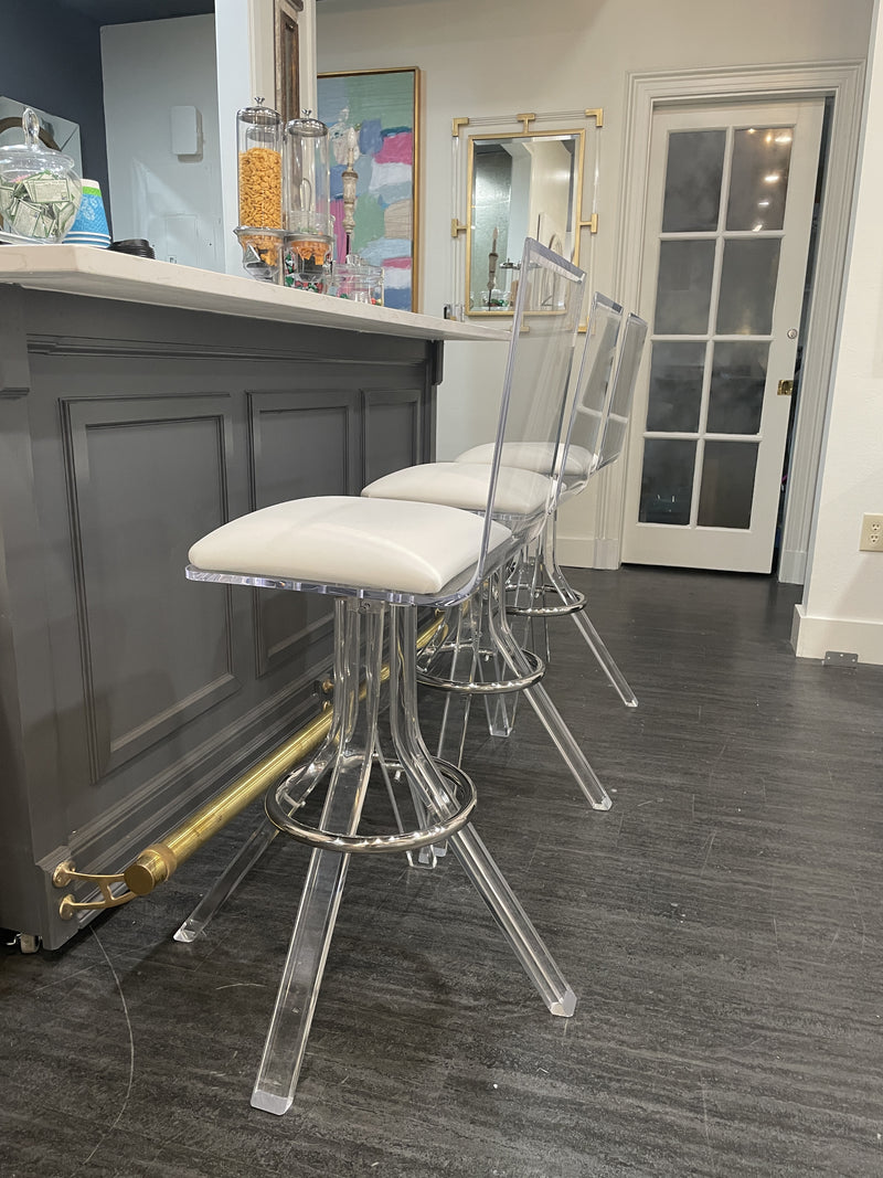 High-Back Acrylic Barstools