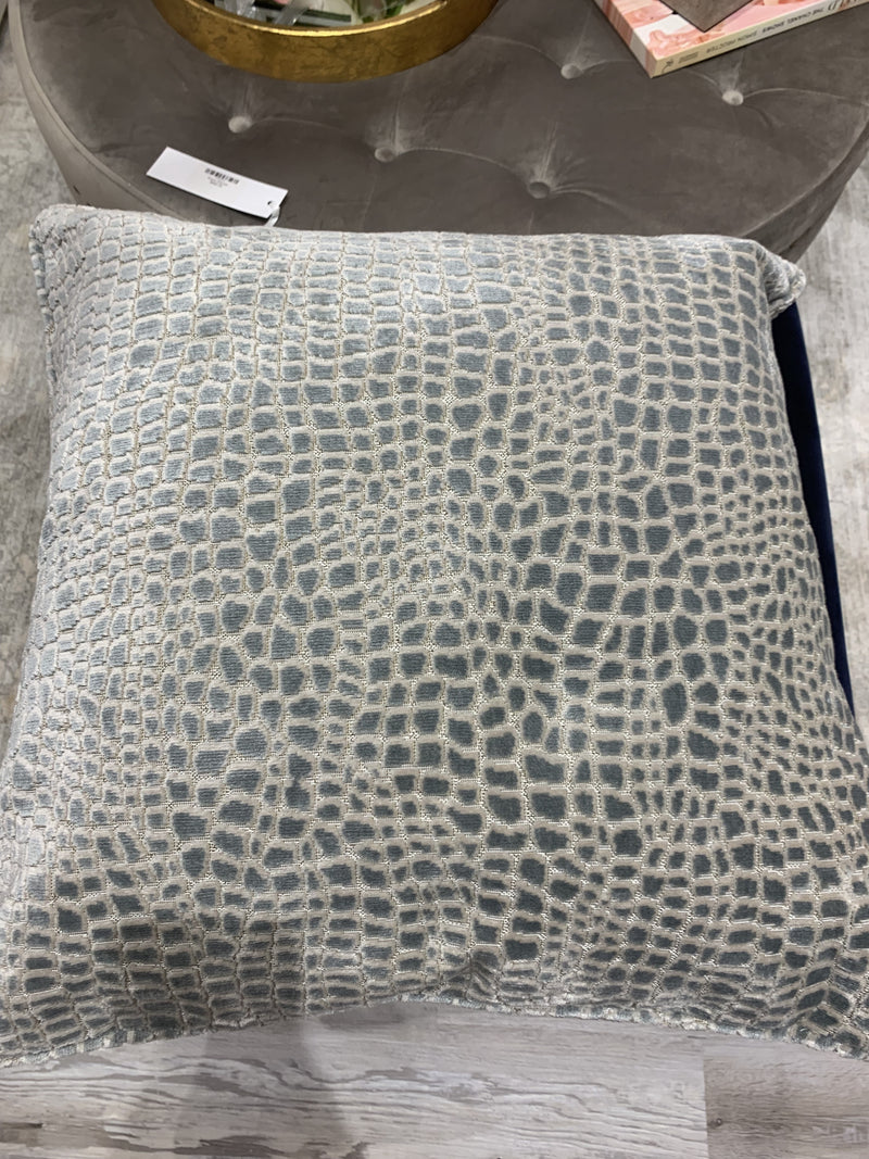 Blue Gray Alligator Pillow
