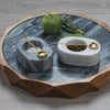 Tuscan Marble Salt and Pepper Bowl with Gold Spoon