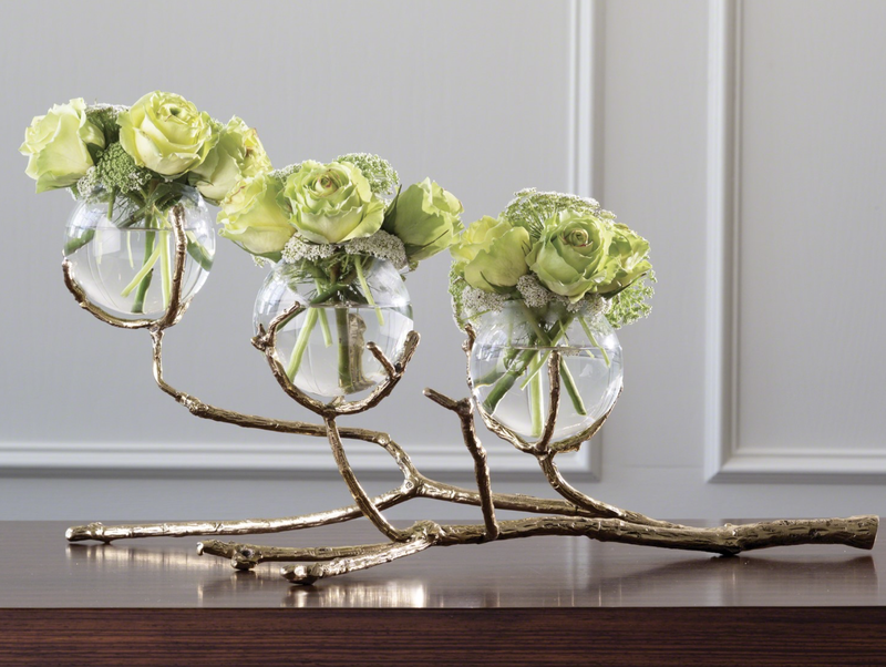Twig 3-vase Holder Brass