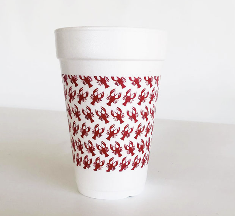 Crawfish Styrofoam Cups 10 pack