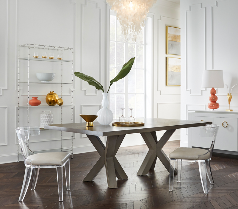 Acrylic Klismos Chair - Duke Grey