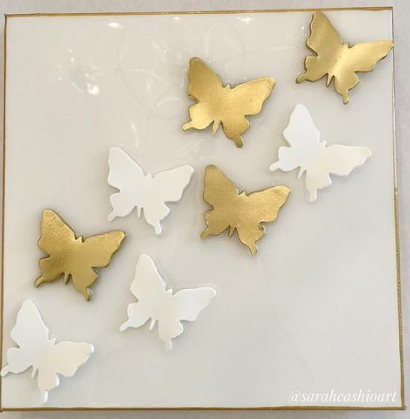 12x12 Gold Butterfly Canvas