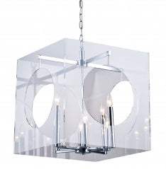 Acrylic Silver Cube Chandelier