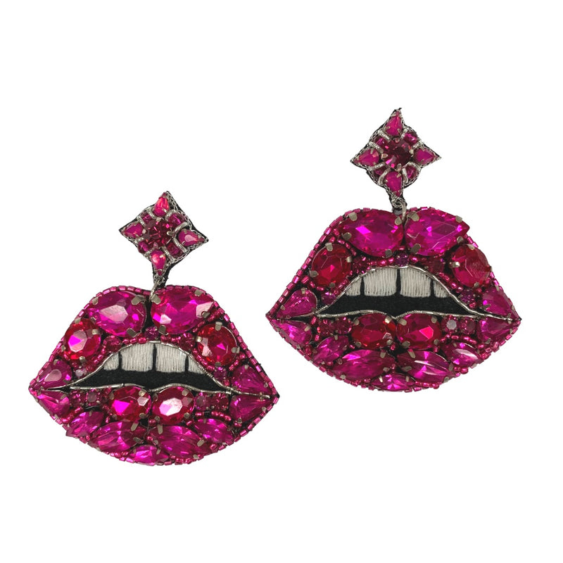 Jeweled Lip Earrings