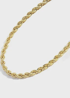 17' Rope Stacking Necklace 14kt plating water resistant